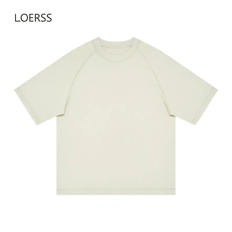 

LOERSS T-Shirt Vintage Oversized Short Sleeve Basic Solid Summer Tops for Men and Women Casual O-neck Half Sleeve Cotton Tee