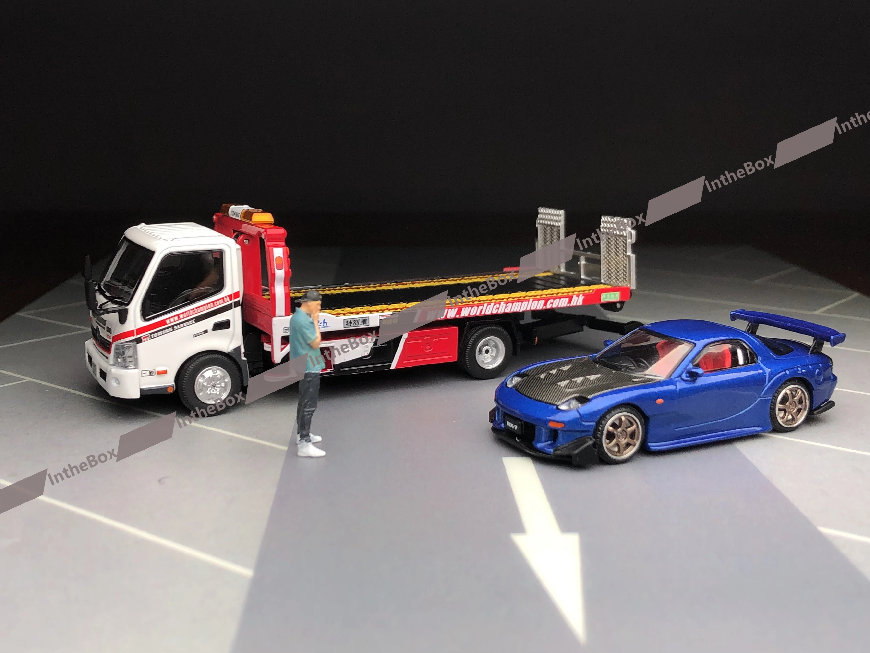 TINY Hino 300 Loaded Car Carrier Car Flatbed 1/64  Diecast Truck Collection Limited Edition Hobby Toys