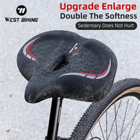 Bike Saddle Rainproof PU Surface Soft Memory Sponge Shockproof Bike Seat MTB Road Saddle Oversized Bicycle Saddle Seat