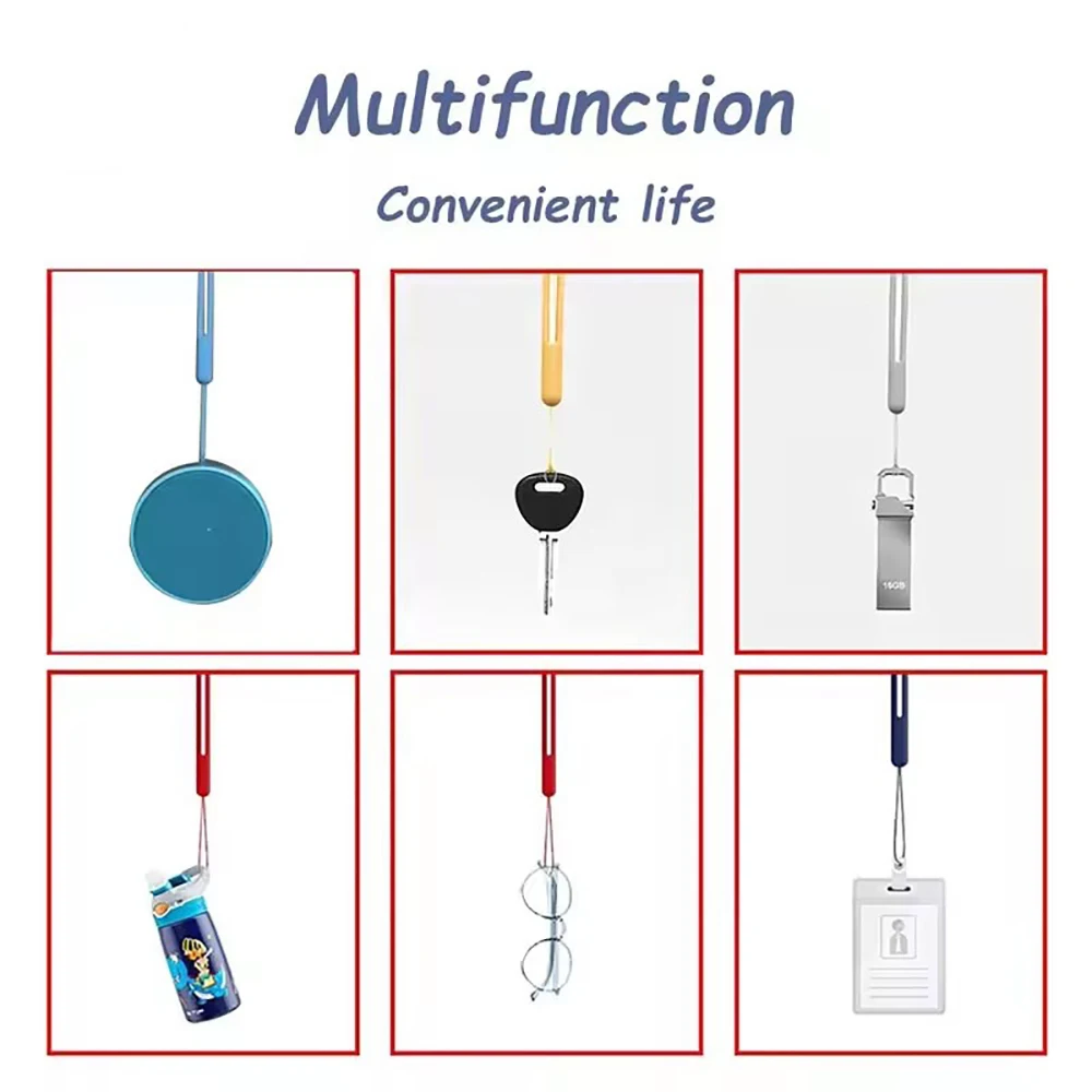 3Pcs Silicone Phone Strap Portable Lanyard Chain