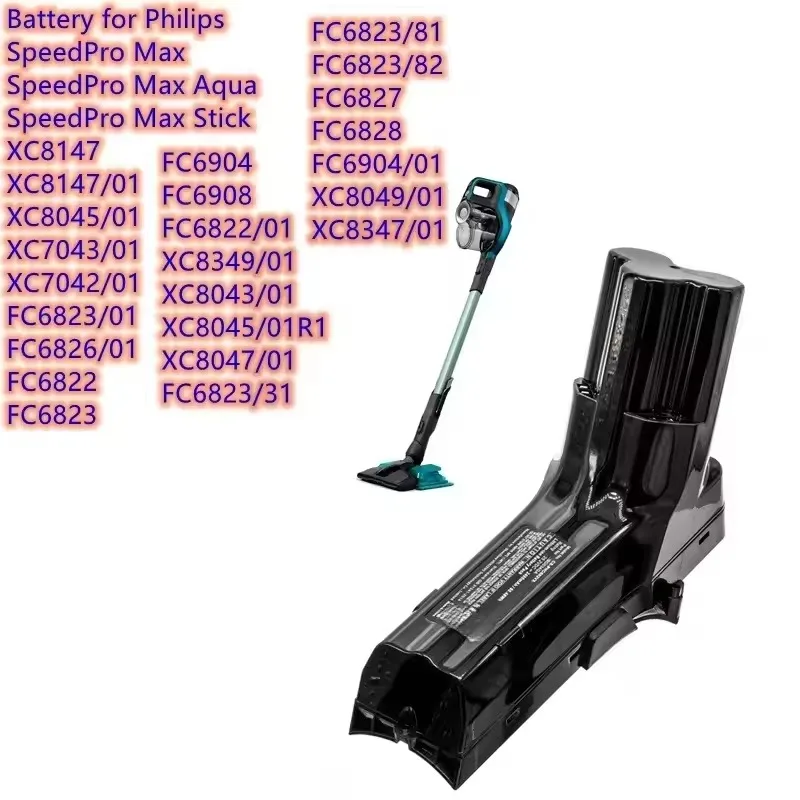 High-Quality Vacuum Cleaner Battery for Philips 25.2V FC6823 IP822 Series 18V FC6801 FC6812 FC6813 FC6814 Series Battery Parts