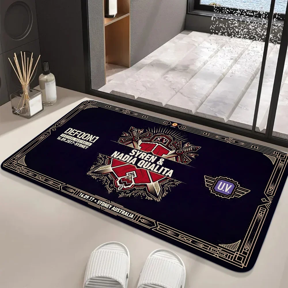 Modern Fashion Defqon1 Music Floor Mat Entrance Door Mat Washable Non-Slip Living Room Sofa Chairs Area Mat Welcome Doormat