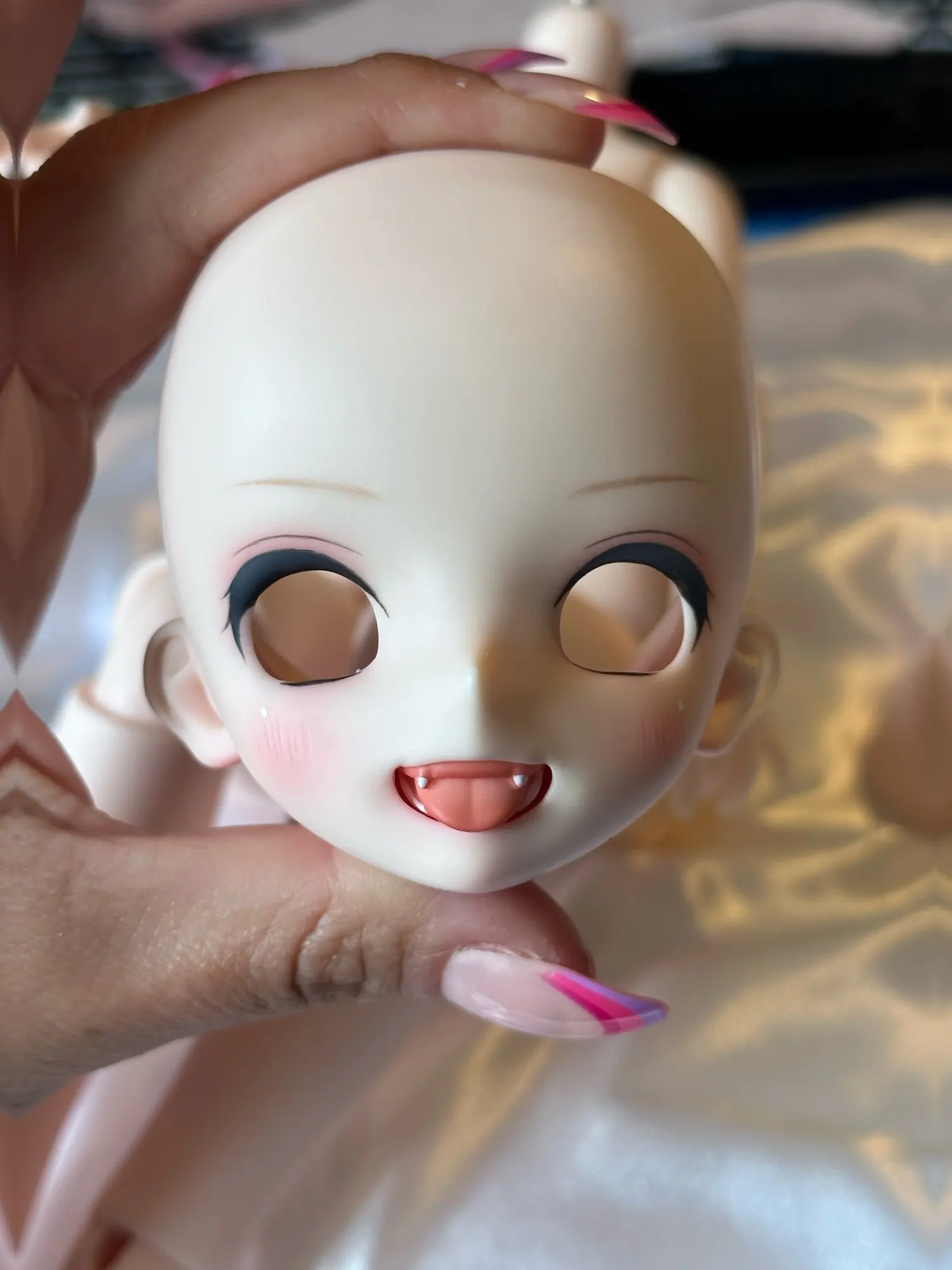 New 1/4 BJD sd Doll Smiling boy sticking out his tongue and showing his teeth Resin Material Anime Lovely Girl Makeup DIY Toys