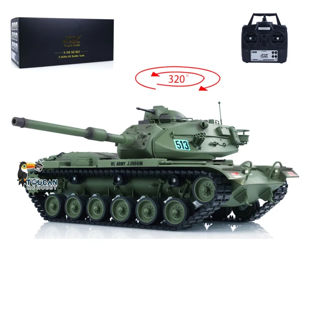 Model czołgu RC 1/16 TD M60A3 USA zdalnie sterowany, czołgi bojowe na podczerwień z pociskami BB, RTR, model samochodu, dym, gotowy do jazdy, zabawka Panzer, prezent