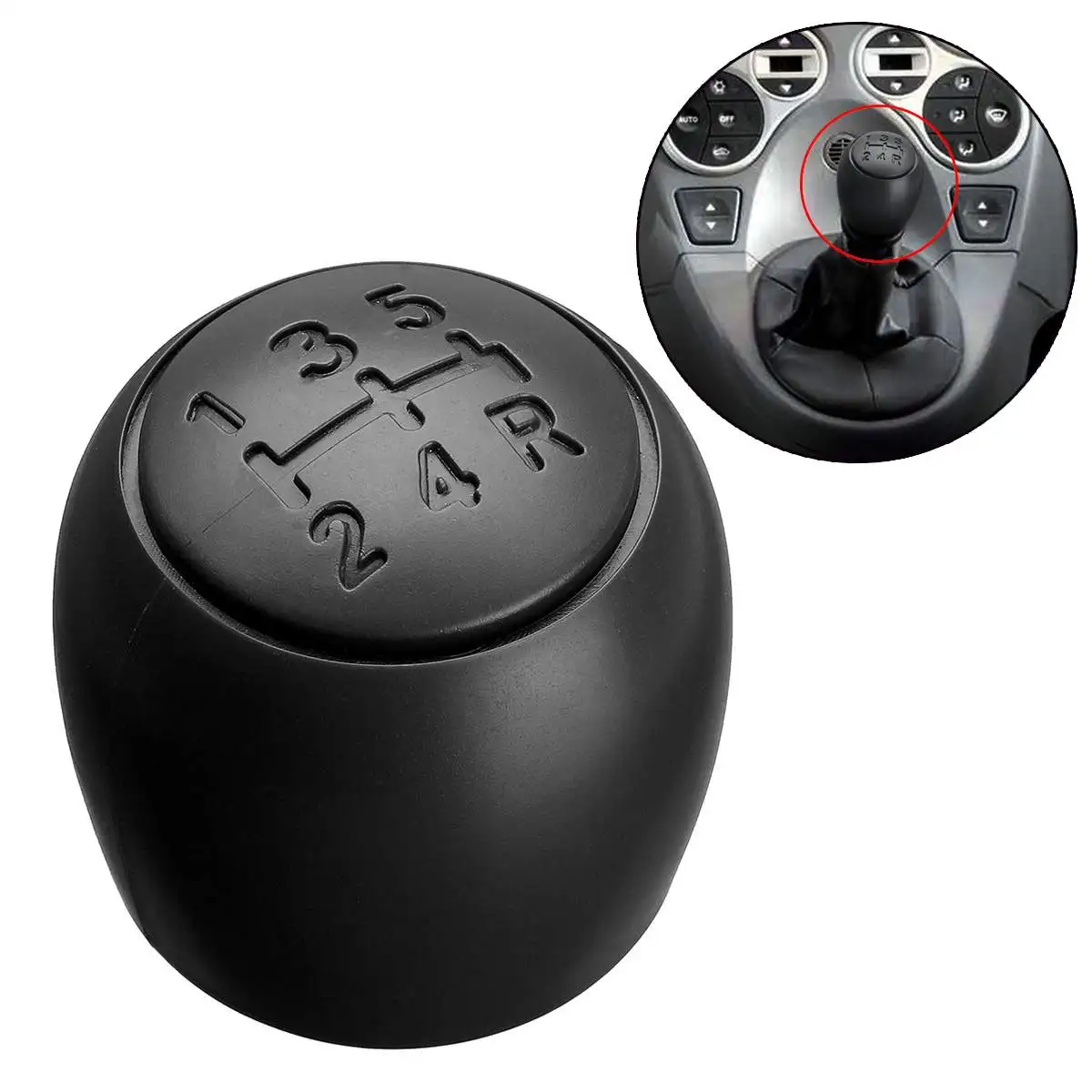 1X 5-Speed Gear Shift Knob For Fiat 500 500c 2007-2013 /Panda 2003-2012 Gear Head Shifter Hand Ball 2011 2010 2009 2008 2007