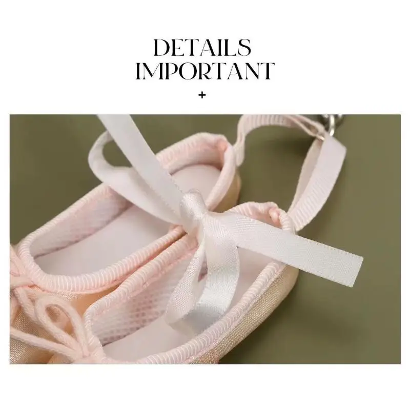 Mini Satin Ballet Shoes Keychain with Delicate Ribbon Bows Lovely Party Favor for Ballet Themed Events Souvenir Gift
