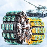 For 165-275 Wheels 8Pcs Universal Car Wheels Tire Snow Chains Car Tire Anti-skid Chain Belts with Gloves, Tools & Storage Bag