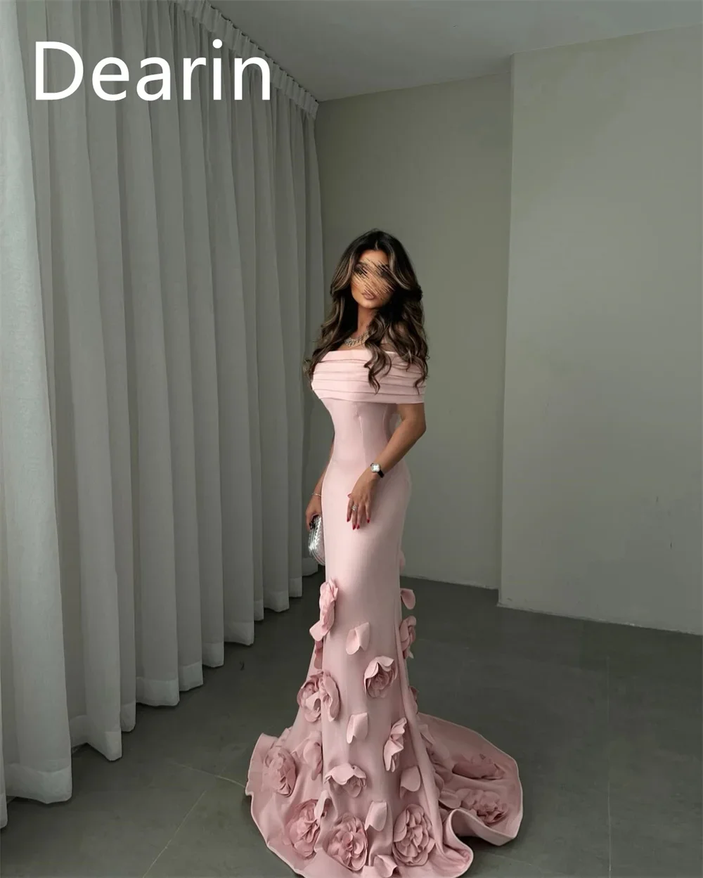 Customized Evening Gown Women Formal Dearin Off-the-shoulder Sheath Floor Length Skirts Draped Bespoke Occasion Dresses Prom Dre