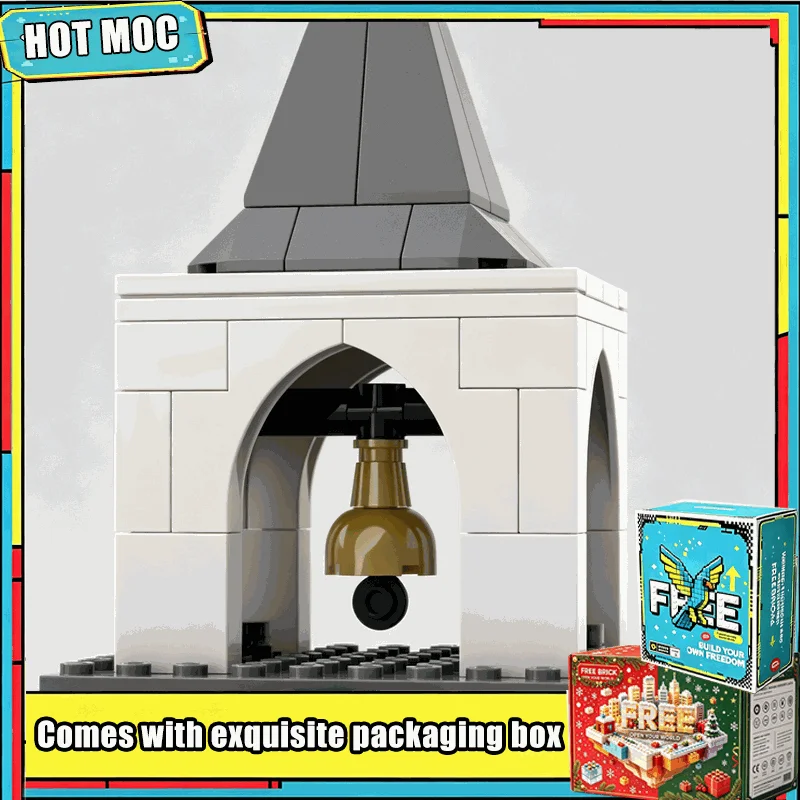 1075 PCS MOC Winter Church Modular City Street View Model Custom Puzzle Building Blocks DIY Assembly Christmas Scene Toy Gifts