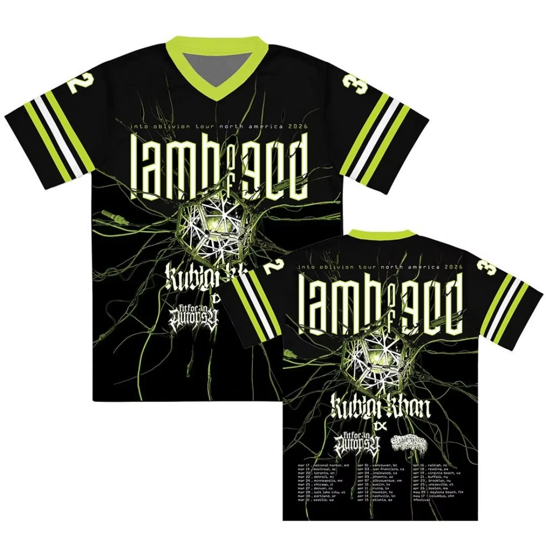 2026 Hotsale LAMB OF GOD Into Oblivion Tour 2026 Jersey T-shirt Heavy Mental Rock Band Suitable for Both Adults and Children