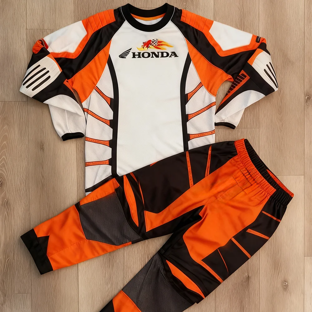 

Летняя одежда для мотокросса Honda для детей и взрослых # Комплект экипировки для мотокросса CARMICHAEL SMX450: Джерси с длинными рукавами и брюки, для мужчин