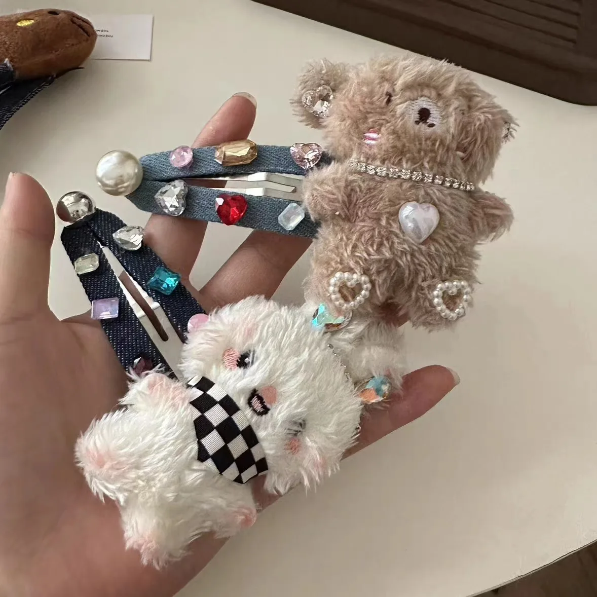 

1 Pcs Women's Hair Clip Korean Kawaii Cartoon Bear Bunny Cute Sweet Versatile Bb Clips Hair Pins High-quality Hair Accessories