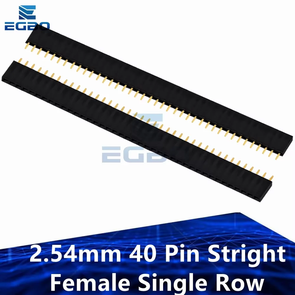 10 قطعة ~ 50 قطعة 2.54 مللي متر 40 دبوس مستقيم أنثى صف واحد رأس الدبوس قطاع PCB موصل EGBO