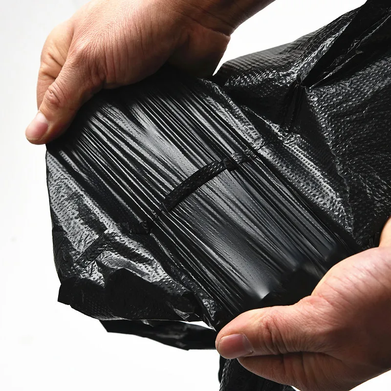 50pcs Black Carry Out Bags Gift Bag Retail Supermarket Grocery Shopping Plastic Bags Food for Business Bag Garbage Bag