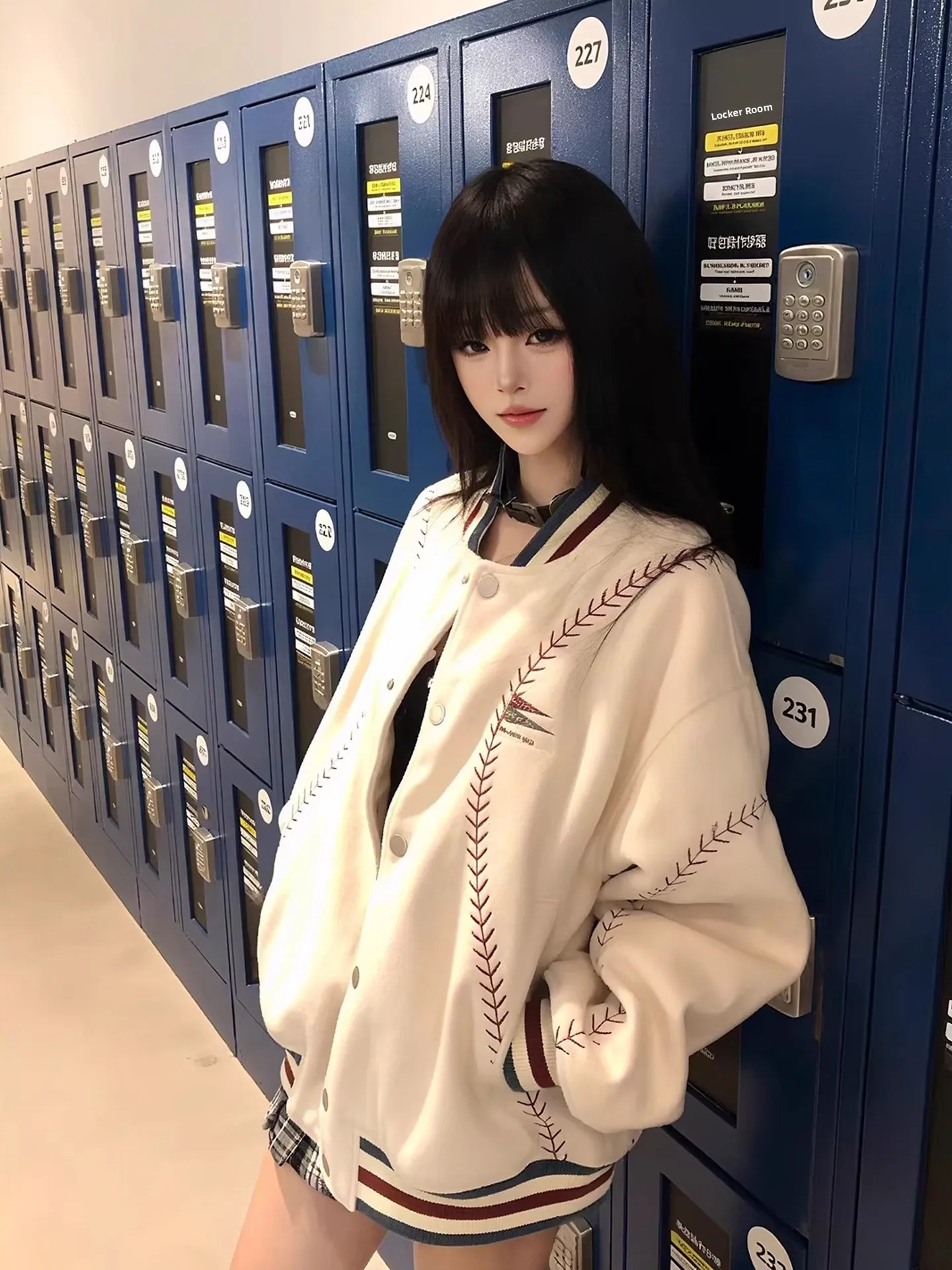 

American Sle Embroidered Jaet Cotton Coat Men Women Winter Thi Outerwear Baseball Sle Couple's Casual College Theme