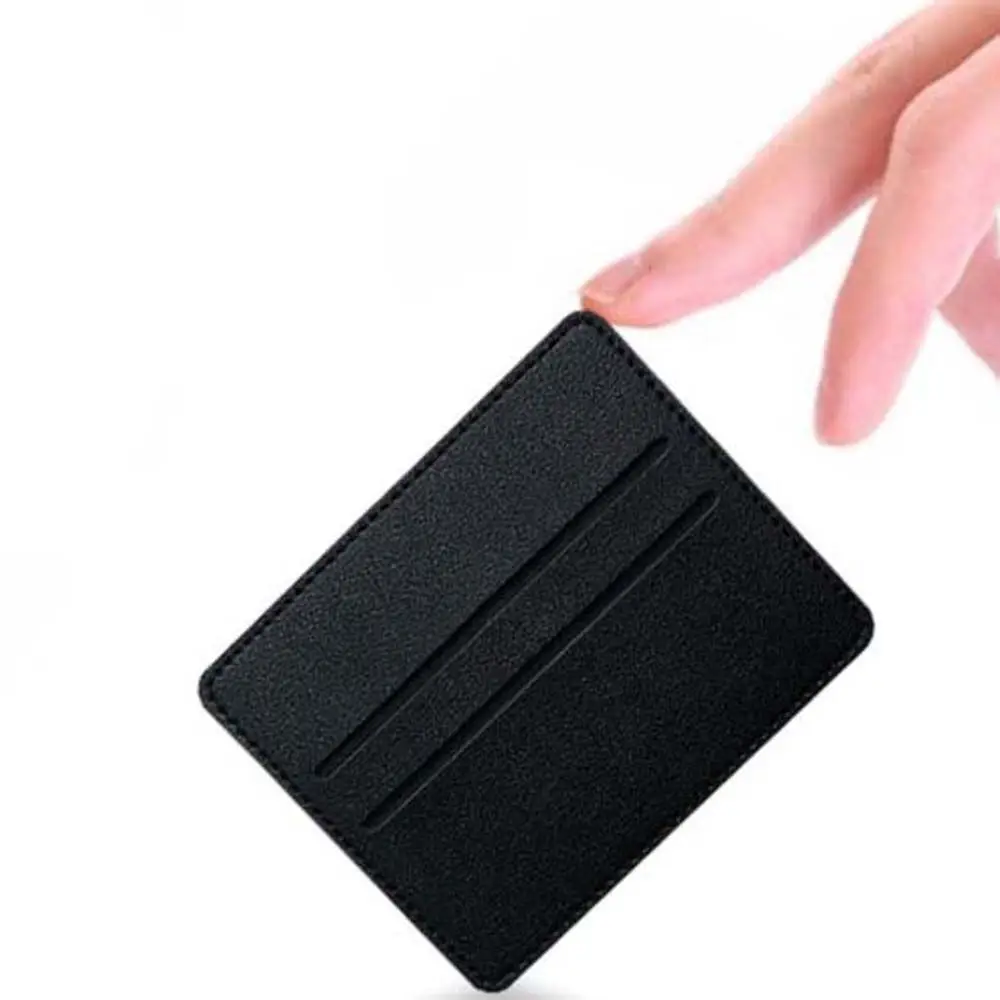 Men Women Credit ID Card Thin PU Leather Bank Card Bag Slim Card Holder Coin Pouch Business Wallet