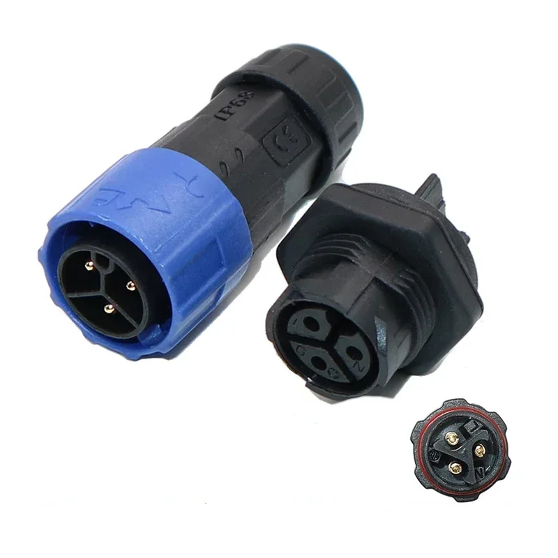 Waterproof M19 Self-locking Aviation Pug Socket IP68 2 3 4 Pin Panel Connector Male Female LED Power Connector UL/TUV Certified