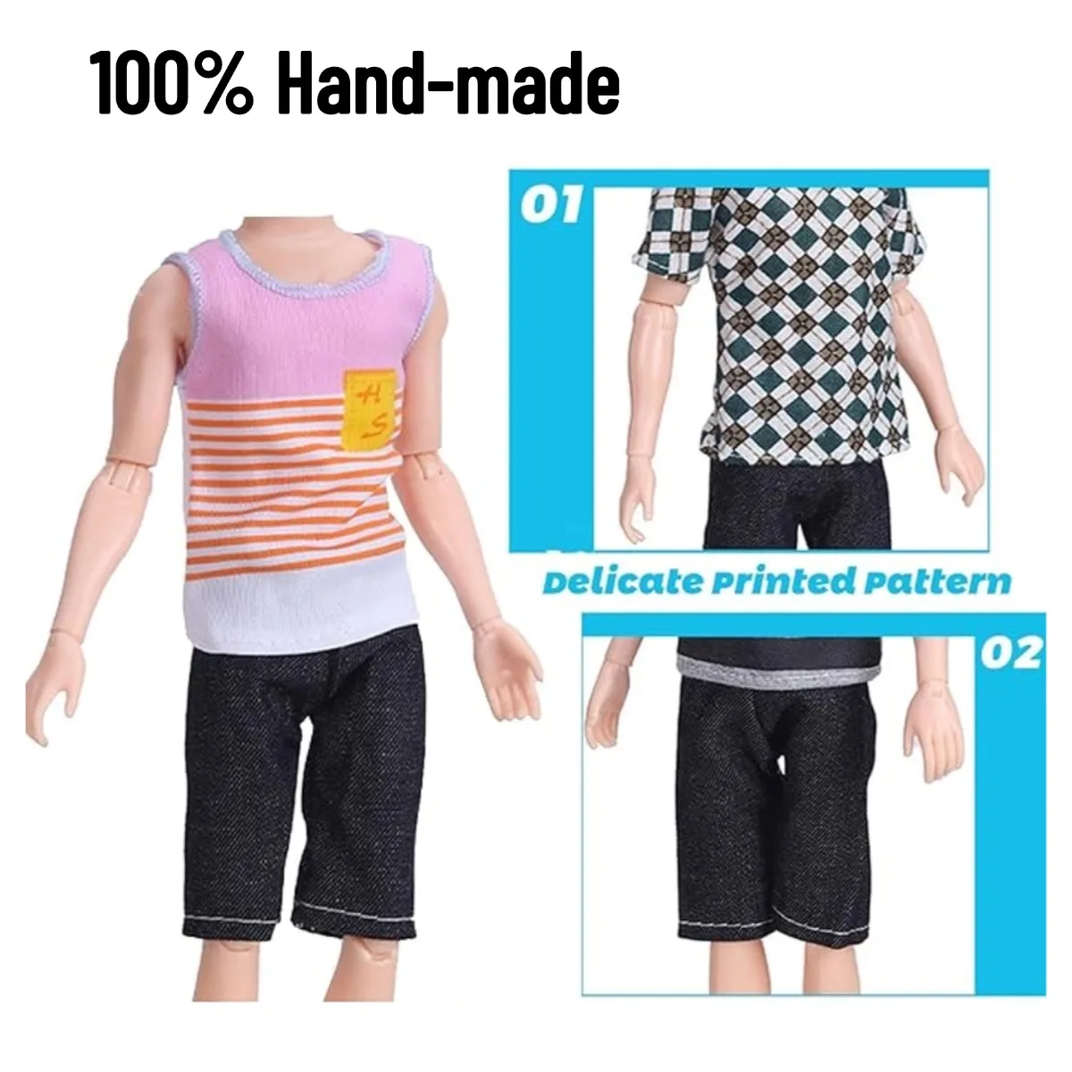 3pcs set Fashion Outfit for 11.5 inches 30cm Male BJD 1/6 MH CD FR SD Kurhn Doll Clothes Girl Figure Toy Accessories