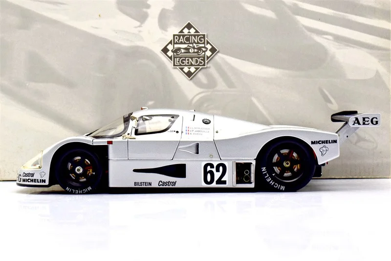 EXOTO 1:18 Sauber C9 #62 1989 Alloy Fully Open Simulation Limited Edition Alloy Metal Static Car Model Toy Gift