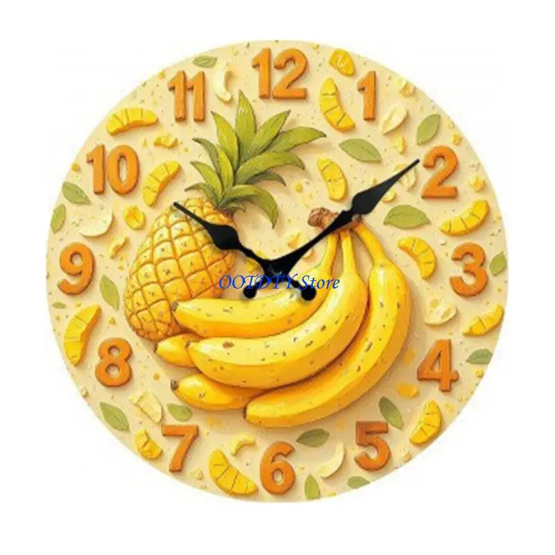 367A Quiet Operations Fruit Wall Clock Perfect for Easy Reading in Any Environment