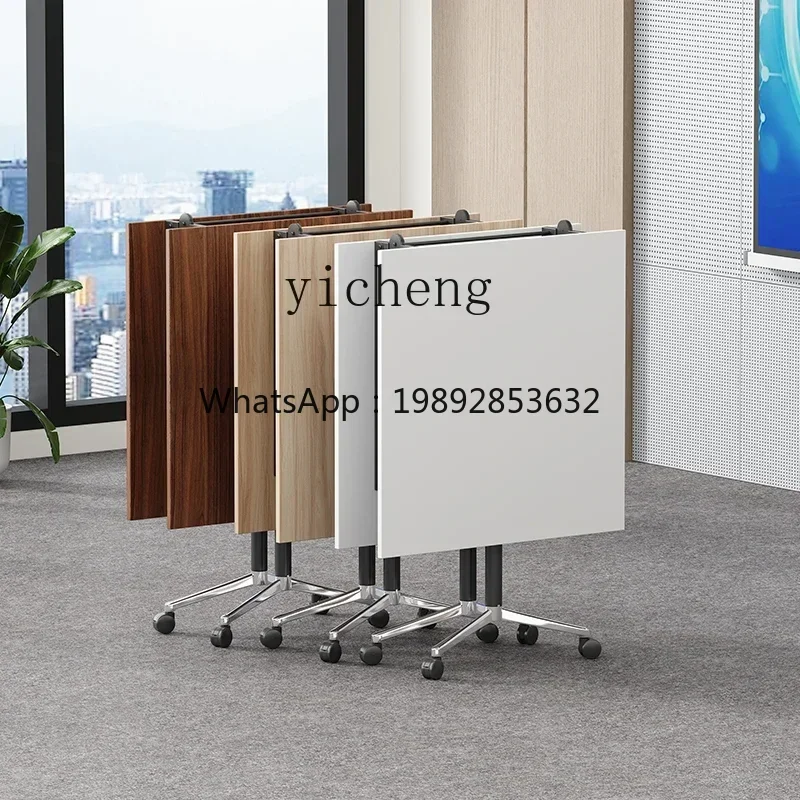 .removable folding conference table long table training table telescopic belt wheels oversized removable