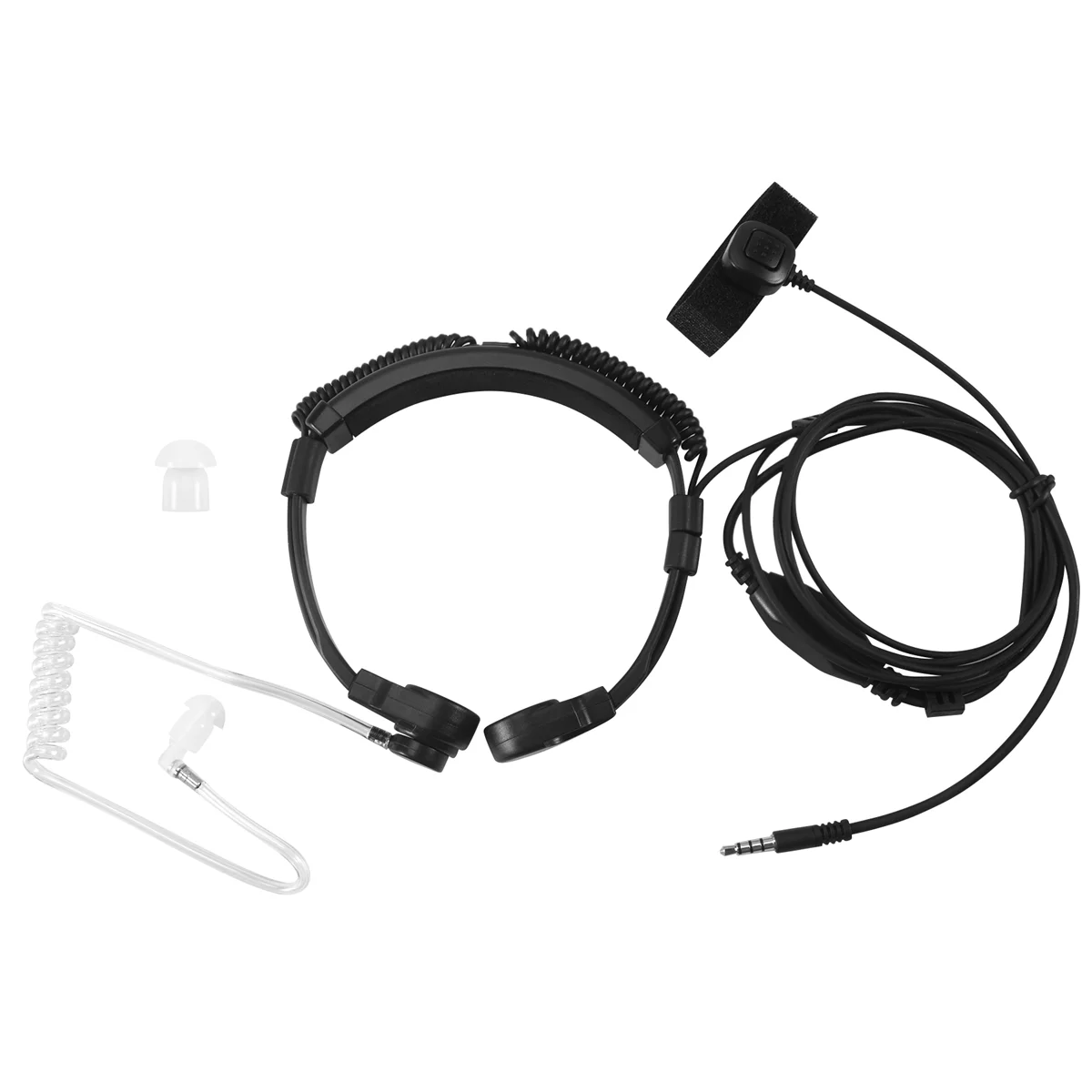 3,5 mm verstelbare keelmicrofoon oortelefoon microfoon geheime akoestische buis oortelefoon headset met vinger PTT voor iPhone Android mobiel