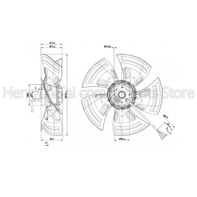 NEW Original 100% Working A4E315-AS20-12 230V 50/60Hz 0.52/0.66A 110/148W A4E315-AS20-16 A4E315-AS20-14 Fan