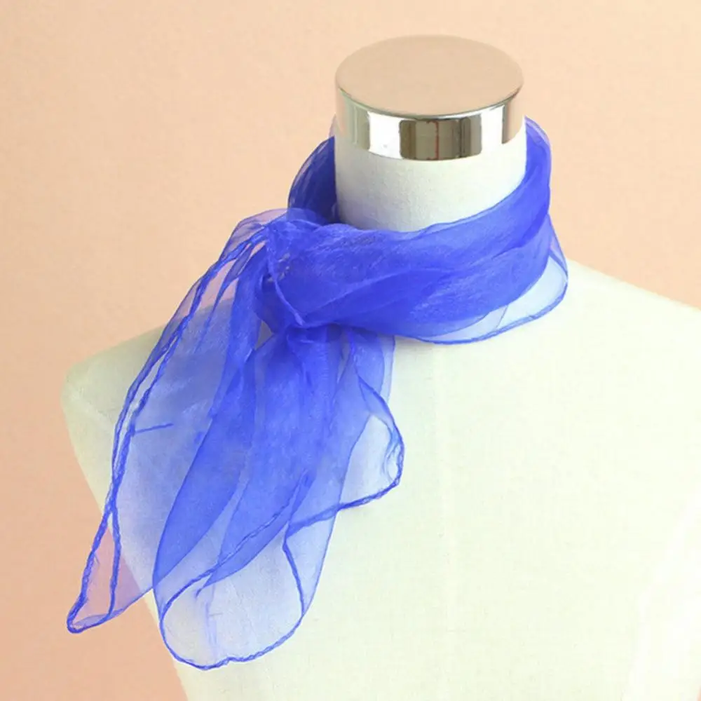 Candy Color Square Scarf Women Performance Small Scarves Soft Dance Neck Scarf Bandana Chiffon Silk Neck Scarf Square Wrap Shawl