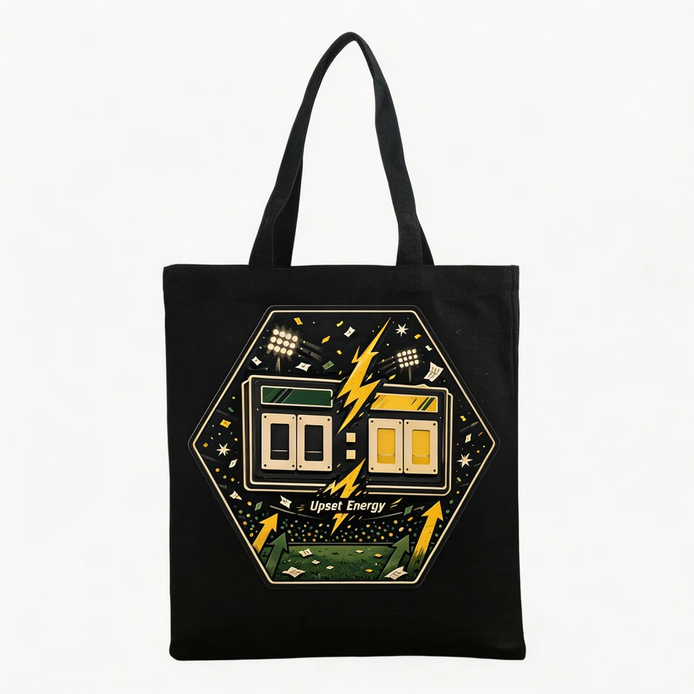 

Stylish Canvas Tote Bag Soccer Scoreboard Design Stadium Lights Tote Bag Football Watch Party Gift Summer Casual Shopping Bag