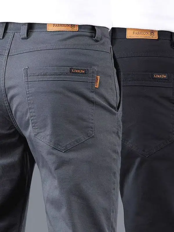 Autumn 2025 Men's High-End Casual Pants Straight Leg Thickened Workwear Durable Loose Fit Business Trousers Polyester Fiber