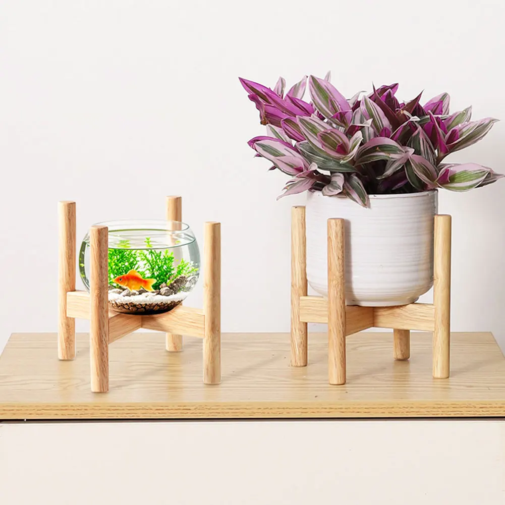 Cross geformtes Holzblumenpot-Rack aus Holz, bodengesteuertes minimalistisches saftiges Ausstellungsregal, Innenpflanze im Freien für das Wohnzimmer für Wohnzimmer
