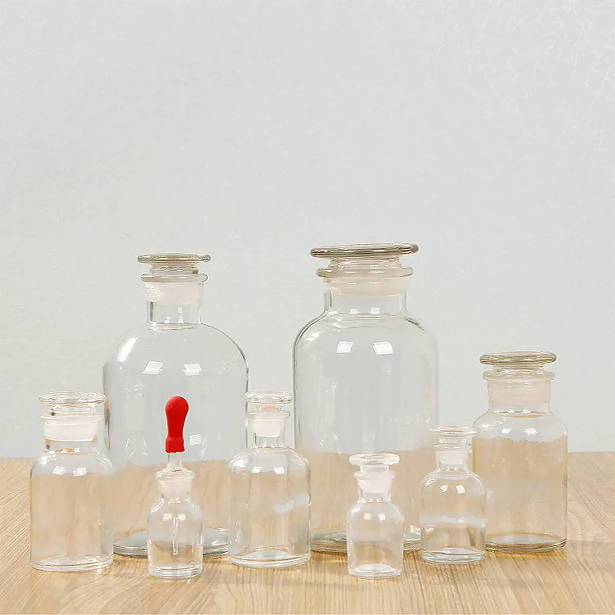 1Set Transparent Glass Dropping Bottle 30Ml Professional Laboratory Reagent Bottle for Essential Oils Mixing Stains Indicators