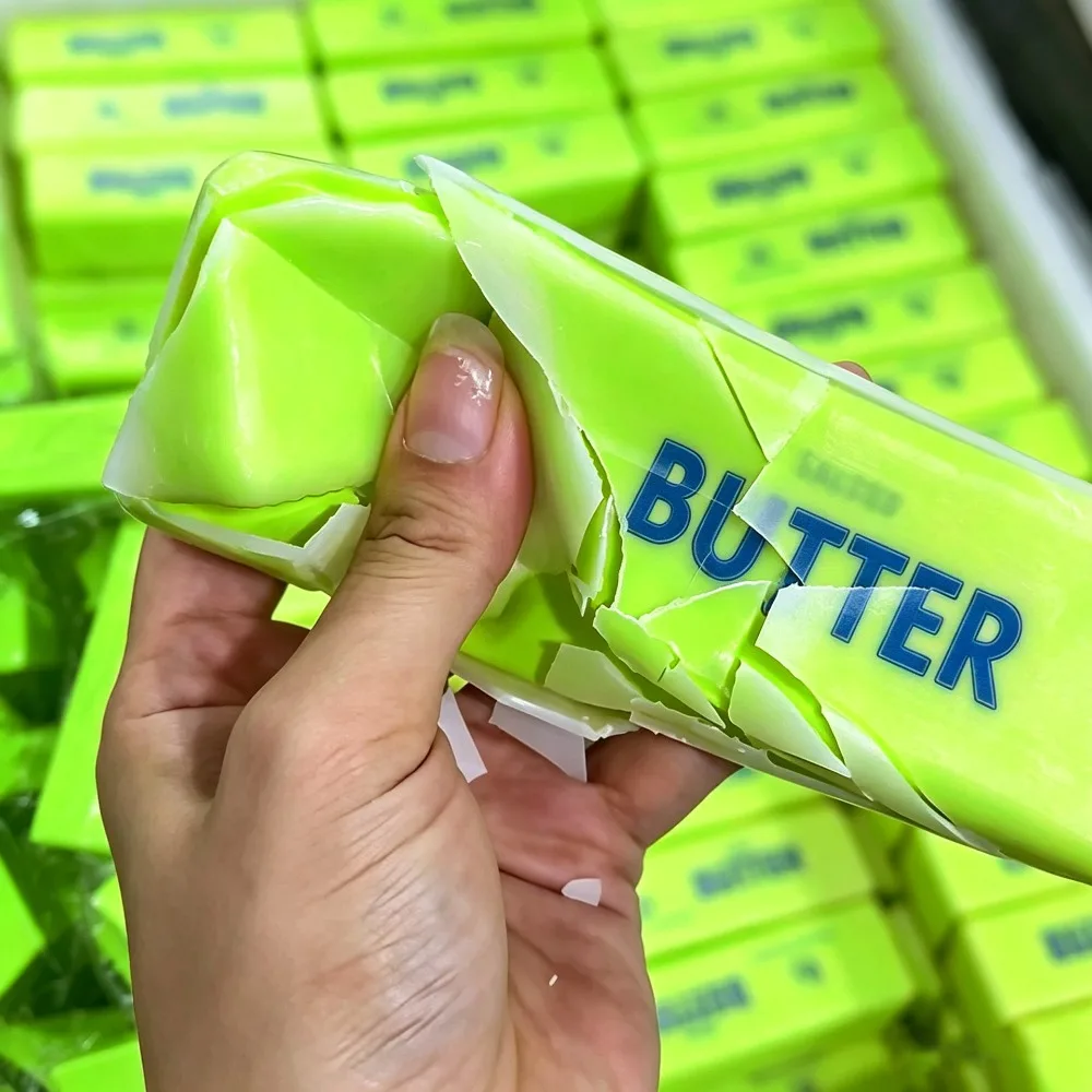 Butter Stick Wax Cracking Squeeze Cheese Crispy Feel Crunchy Sound Ball Crackable Texture Handmade Craft Sensory Squeeze