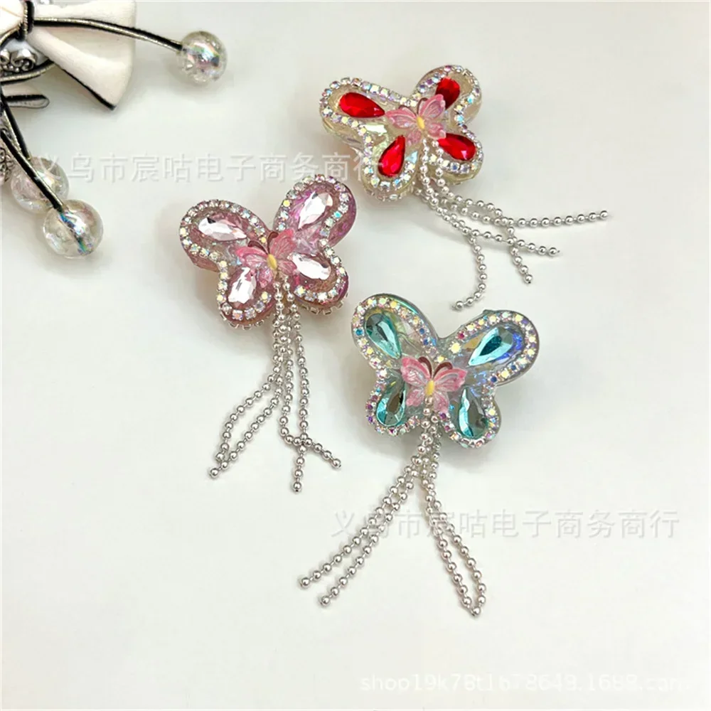 Cute Double-sided Butterfly Through-hole Tassel DIY Material Necklace Bracelet Keychain Earring Jewelry Accessories Femme