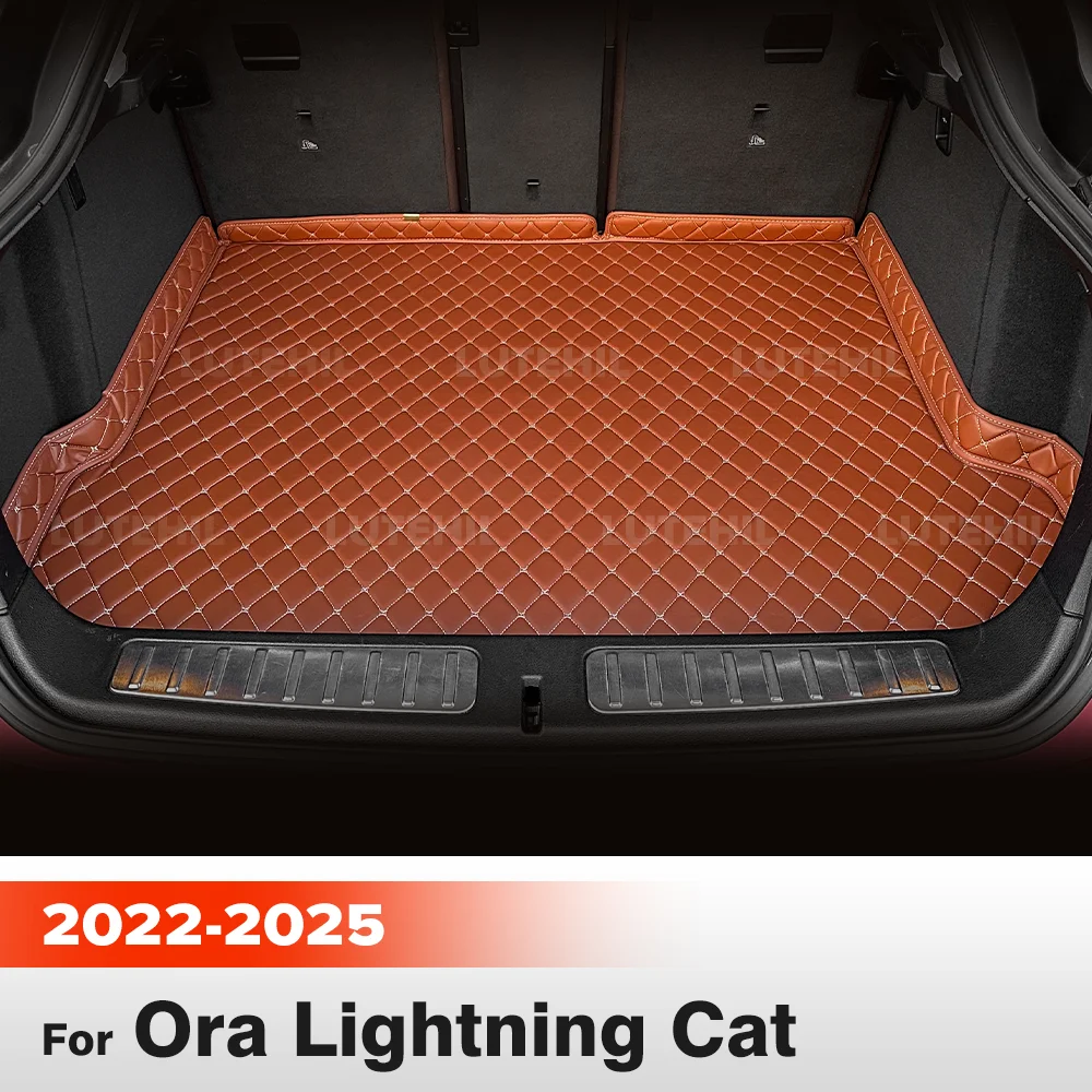 

Для Ora Lightning Cat GWM Ora 07 2022 2023 2024 2025 Коврик для багажника автомобиля Коврик для багажника автомобиля Внутренняя защита Аксессуары Ковер на заказ