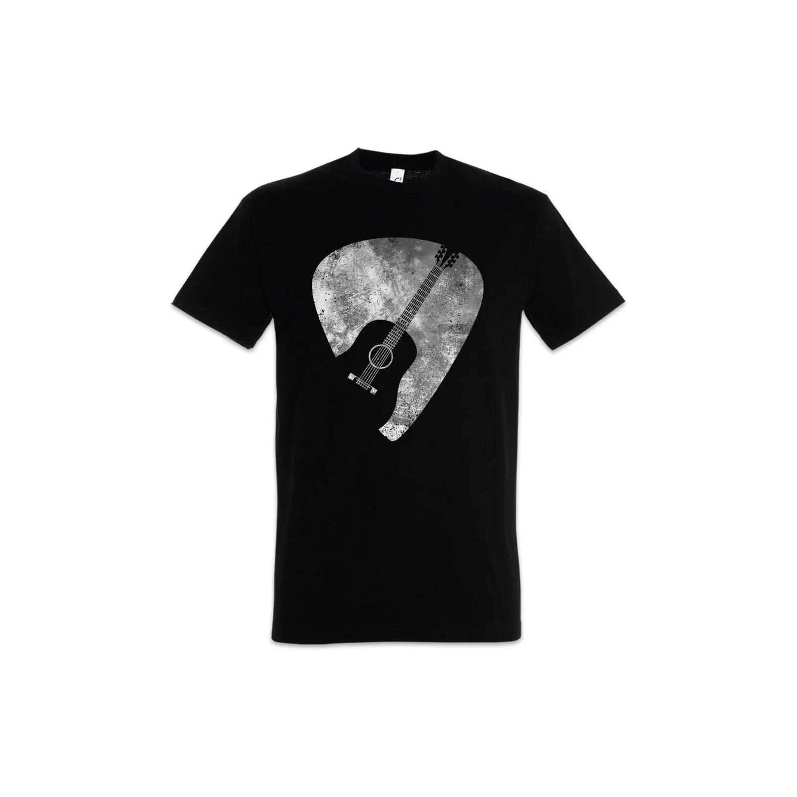 Men's Guitar In Plectrum Print T Shirt Casual  for Guitarist Musician Rock Music Fans vintage Washed Versatile streetwear