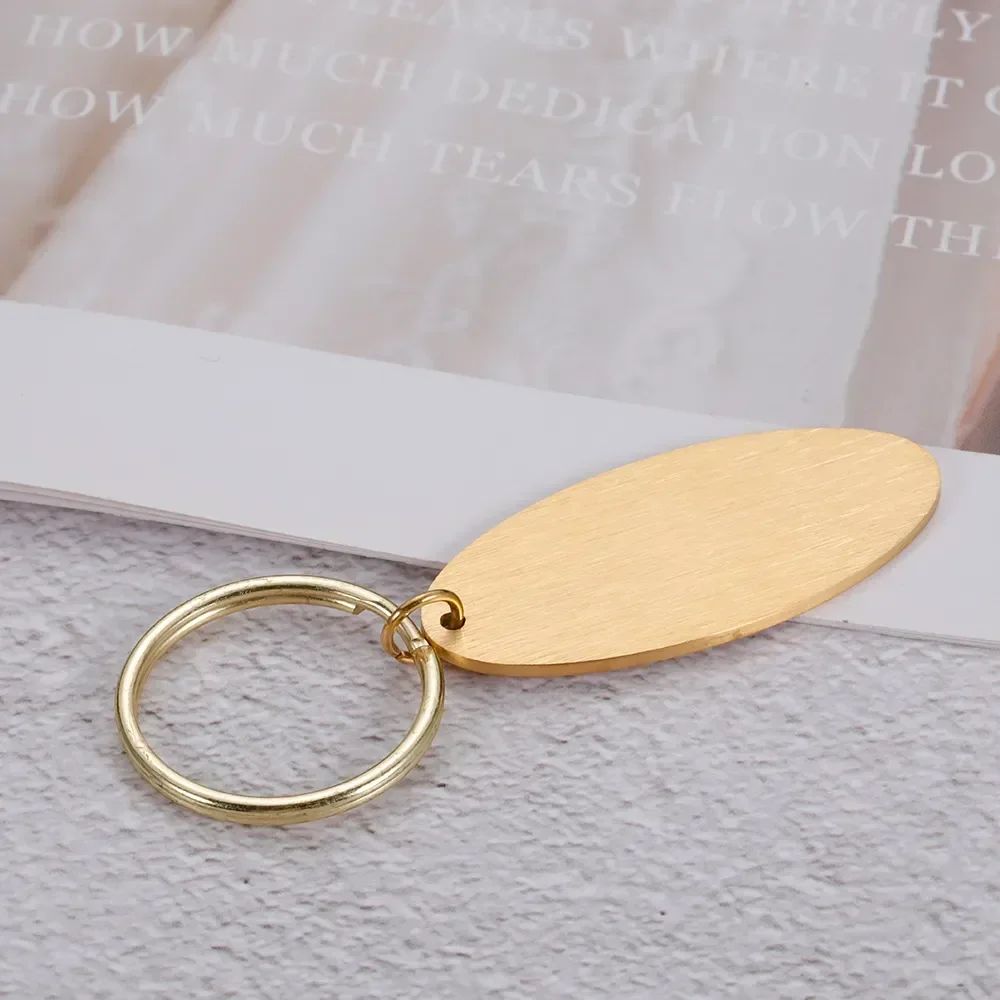 Accessories Steel DIY Text Custom Logo Pet For 10pcs/lot 45x20mm Stainless Blank Wholesale Tag Keychain Oval