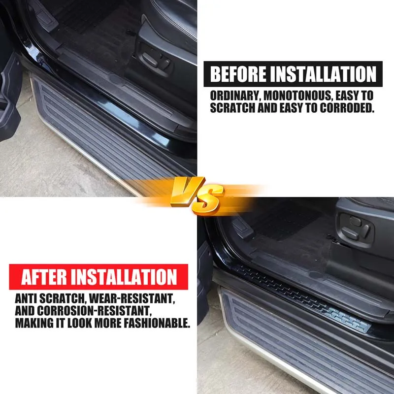 الفولاذ المقاوم للصدأ لاند روفر ديسكفري 4 LR4 2010-2016 سيارة عتبة خارجية المضادة للخدش قطاع ملصق مزخرفة اكسسوارات السيارات #2