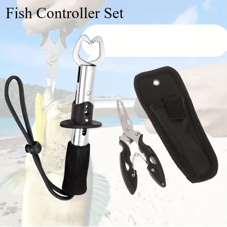 2pcs Fish Controller Set Inclusion 1pc Fishing Tongs and 1pc Stainless Steel Fish Hook Remover High-quality Fishing Gear Tools