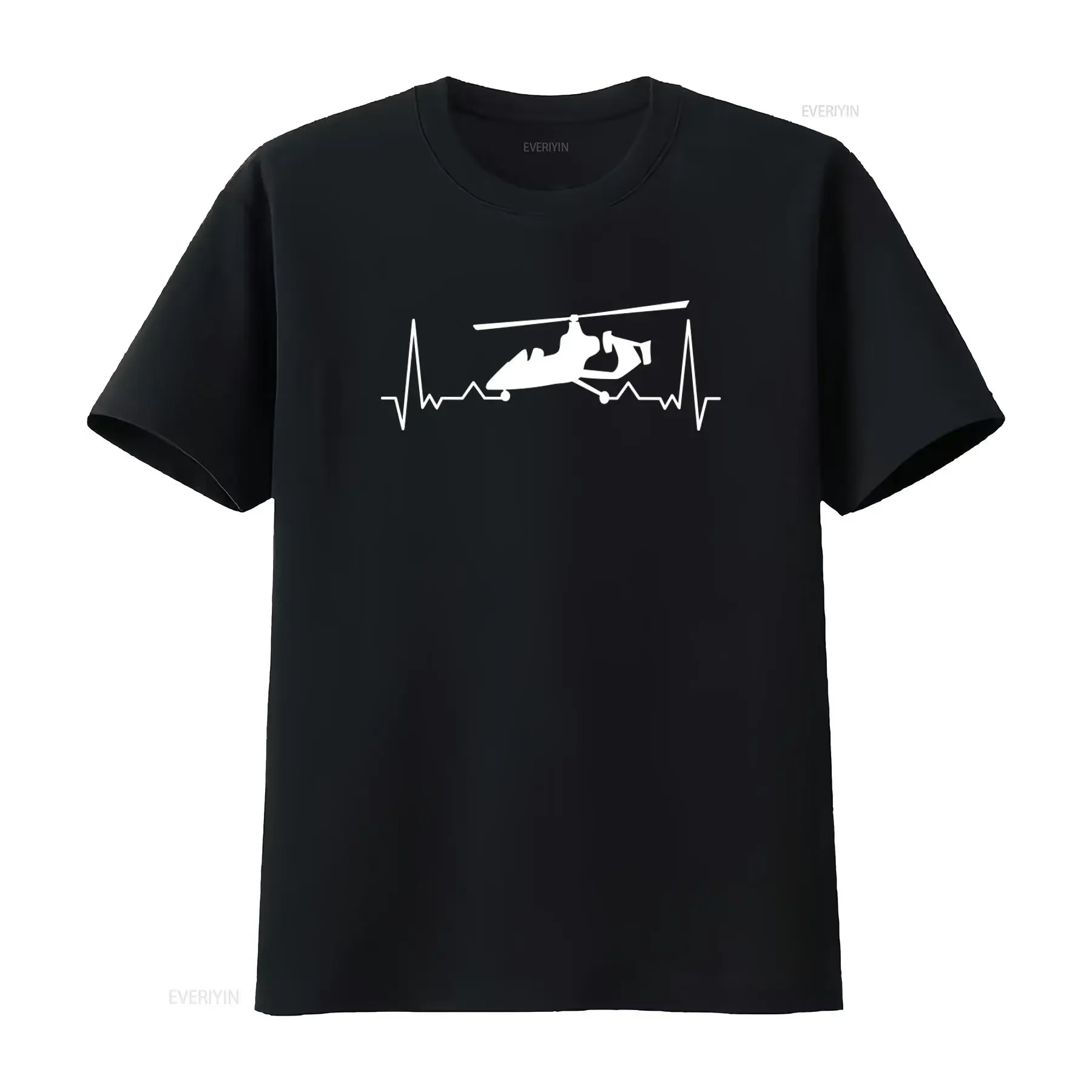 Gyrocopter Heartbeat Autogyro Pilot Gyroplane T Shirt Unique Aviation Design for Gyro Enthusiasts vintage Washed fashion
