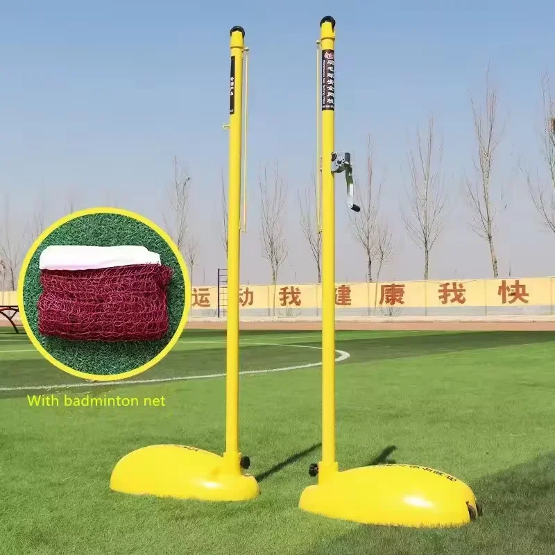 Outdoor Competition Training Equipment Badminton Pole with Wheels Portable Badminton Net Post Field Equipment