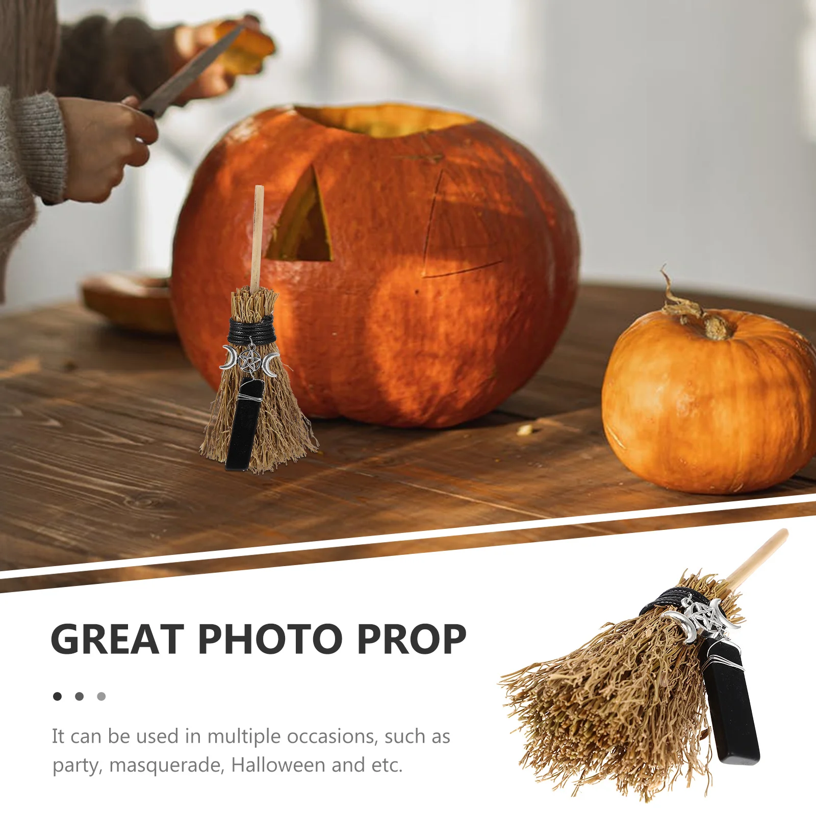 

Halloween Broom Charm Pendant Exquisite Design Sacred Atmosphere Perfect Gift for Family Friends Witch Broom Hanging Charm