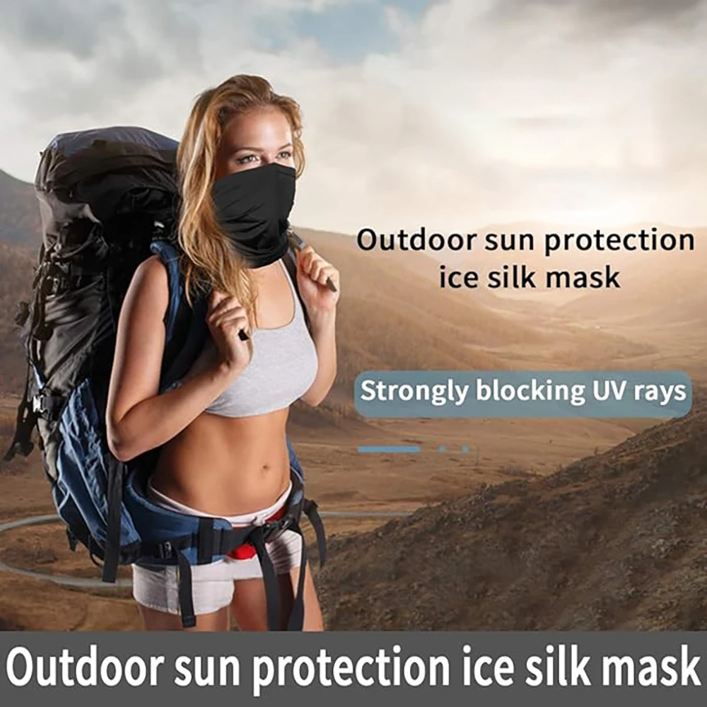 في الهواء الطلق الحرير الجليد الرقبة الجراب باندانا دراجة نارية غطاء الرقبة وشاح الصيد المشي لمسافات طويلة التزلج ركوب الدراجات قناع الوجه عقال للرجال النساء #3