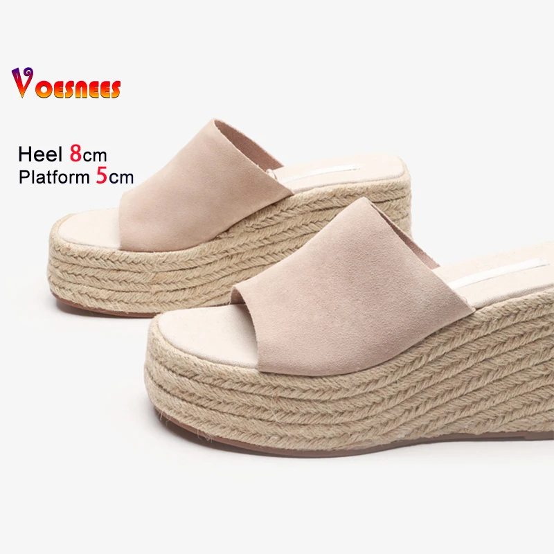 

New Retro Style Comfort Wedges Slippers Women Thick Platform High Heels Outdoors Casual Sandals 2025 Summer Roman Female Shoes