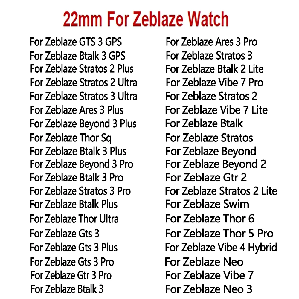 22mm Silicone Strap For Zeblaze Stratos 2 /GTS 3/Ares 3 Pro/Beyond 3 Pro/Vibe 7 Pro/Btalk 3 Pro Watch Band Wristband Accessories
