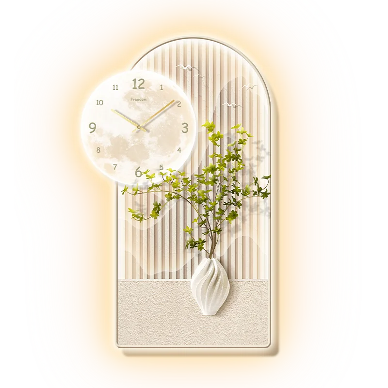 

2023 new clock clock French cream wind arched entrance decorative painting aisle corridor living room hanging painting