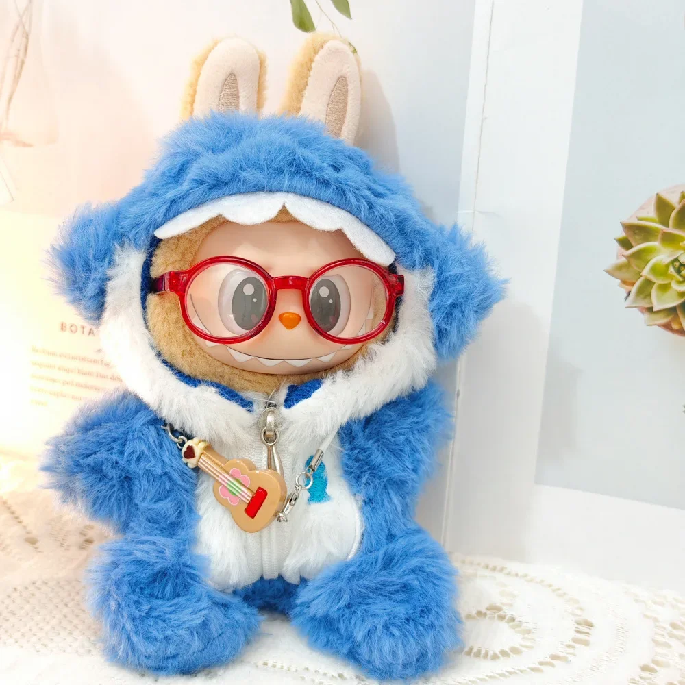 Anime Labubu Doll'S Clothes Pendant Cut Cartoon Generation 1/2 Plush Shark Suit onesie Decoration for Accessories Gifts