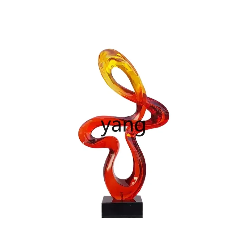 LMM hotel lobby entrance decorative abstract art transparent crystal resin large ornament