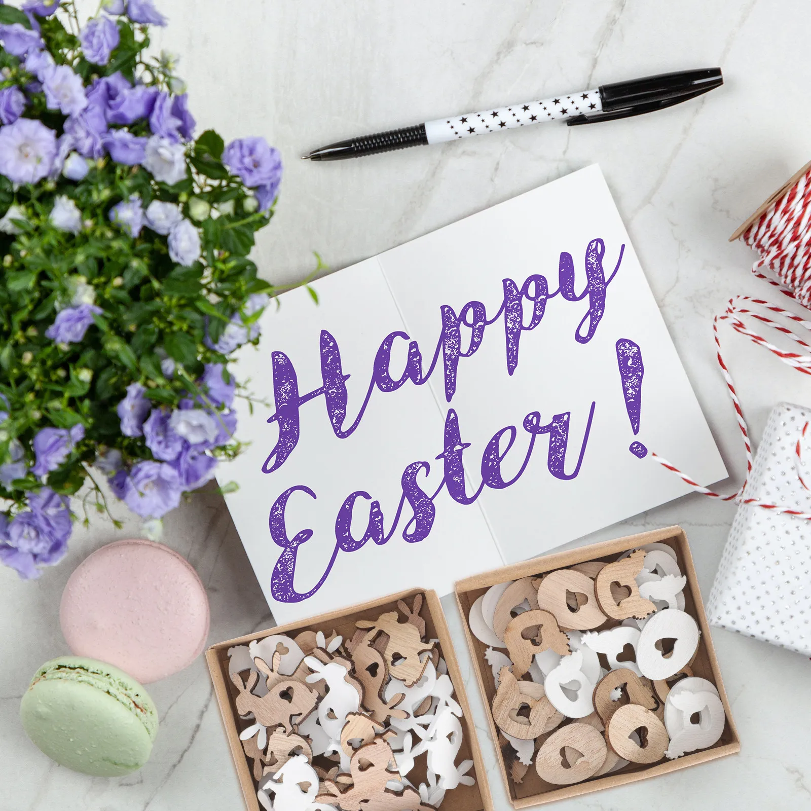72Pcs Easter Egg Rabbit Craft Wood Chips Set DIY Decoration Party Decor Wooden Egg Pieces Festive Easter Wooden