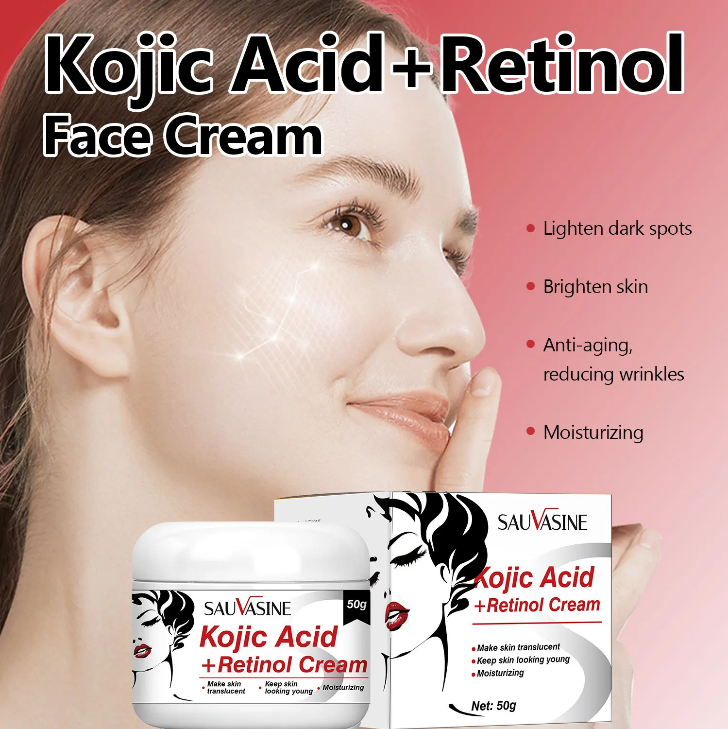 5PCS Kojic Acid Skin Care Set Kojic Acid Soap Moisturizing Facial Cream Body Lotion Face Cleanser Skin Care Products